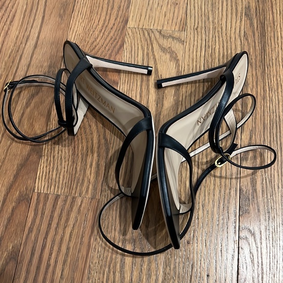 NWT Stuart Weitzman Leather Sandals- Ellsie 100 Black - Picture 6 of 8